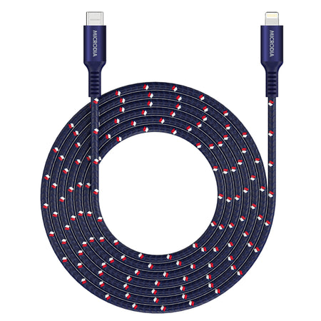Microdia Execable Tweed Pd60w 2.6m Usb-C To Lightning Cable - Navy | Formula