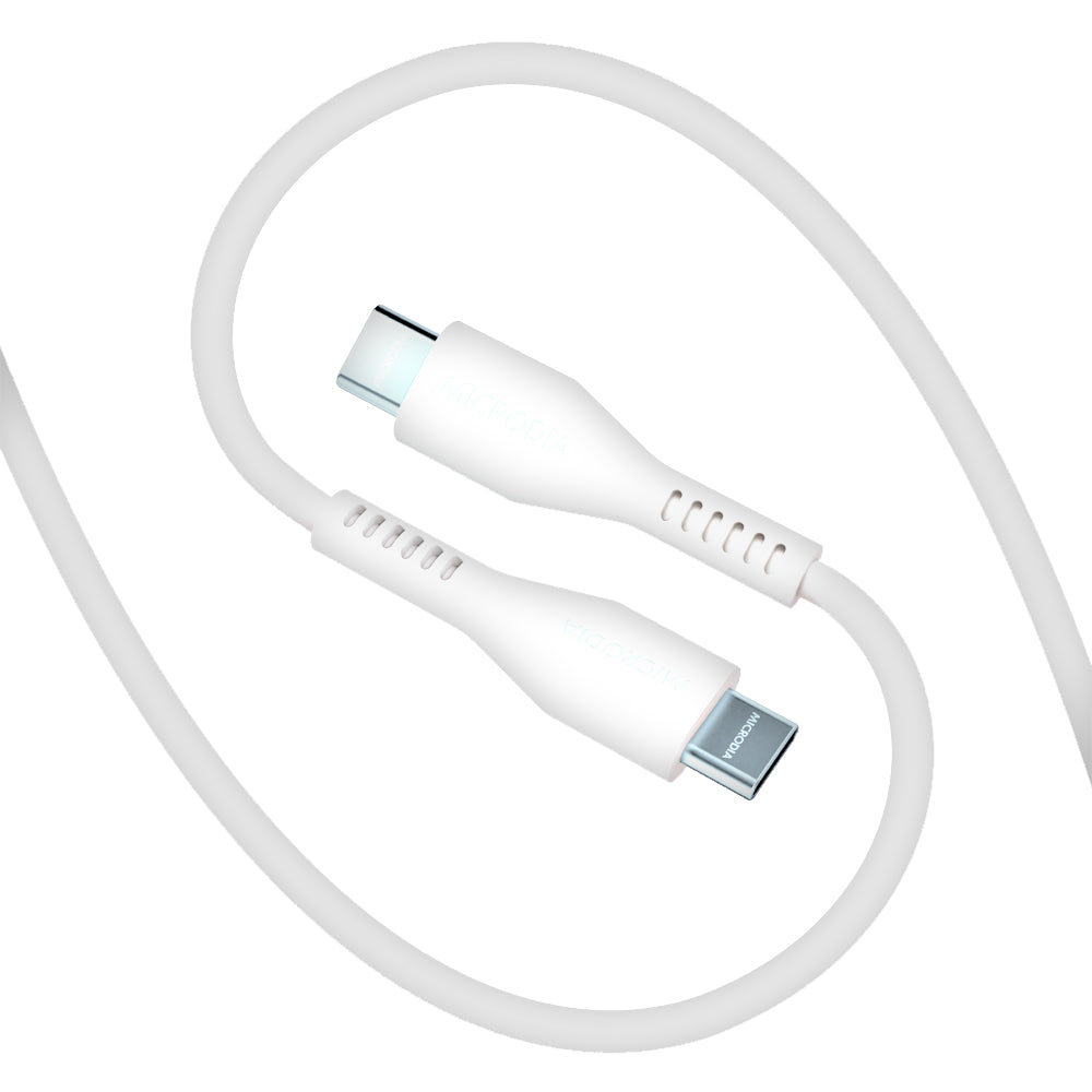 Microdia Fruitywire Liquid Silicon Pd60w 1.3m Usb-C To Usb-C Cable - Pearl White | Formula