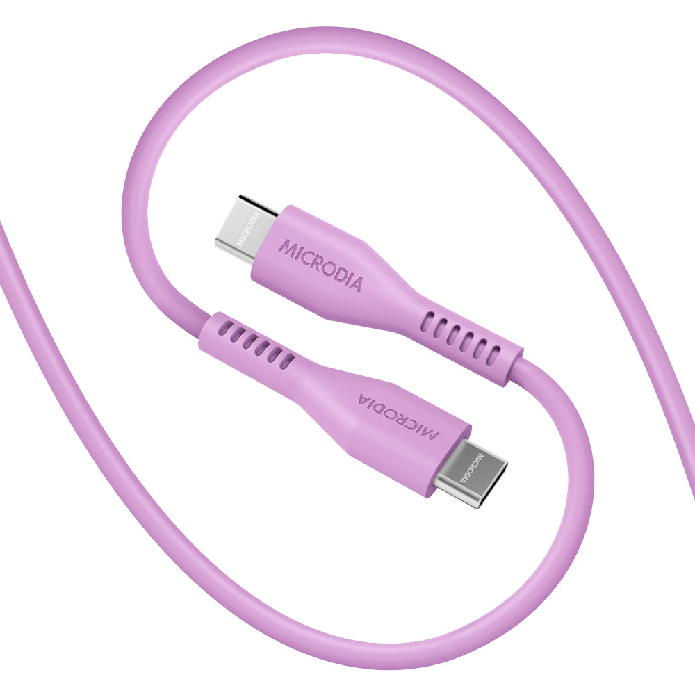Microdia Fruitywire Liquid Silicon Pd100w 1.3m Usb-C To Usb-C Cable - Lavender | Formula