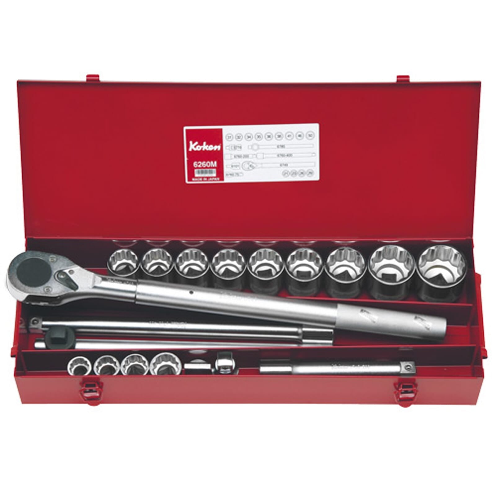 Koken 6260M Socket Set 12pt 20pc 3/4"Dr 21-50mm | Hobeca