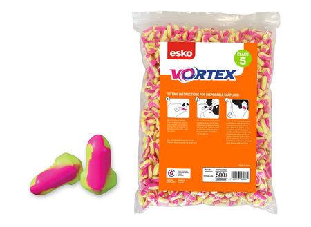 Vortex Earplugs T-Shaped, Uncorded, Refill bag (500 pairs) | Esko