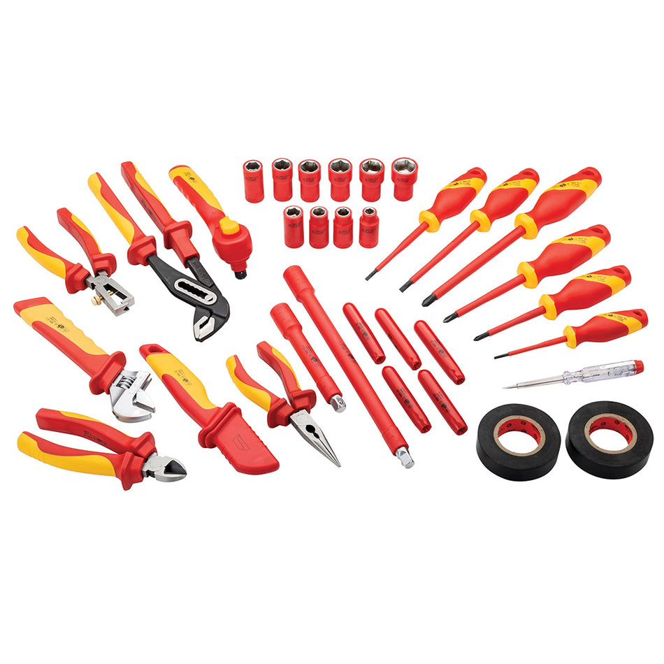 Powerbuilt 3/8" Dr 33pc VDE Tool Set W/Storage Roll