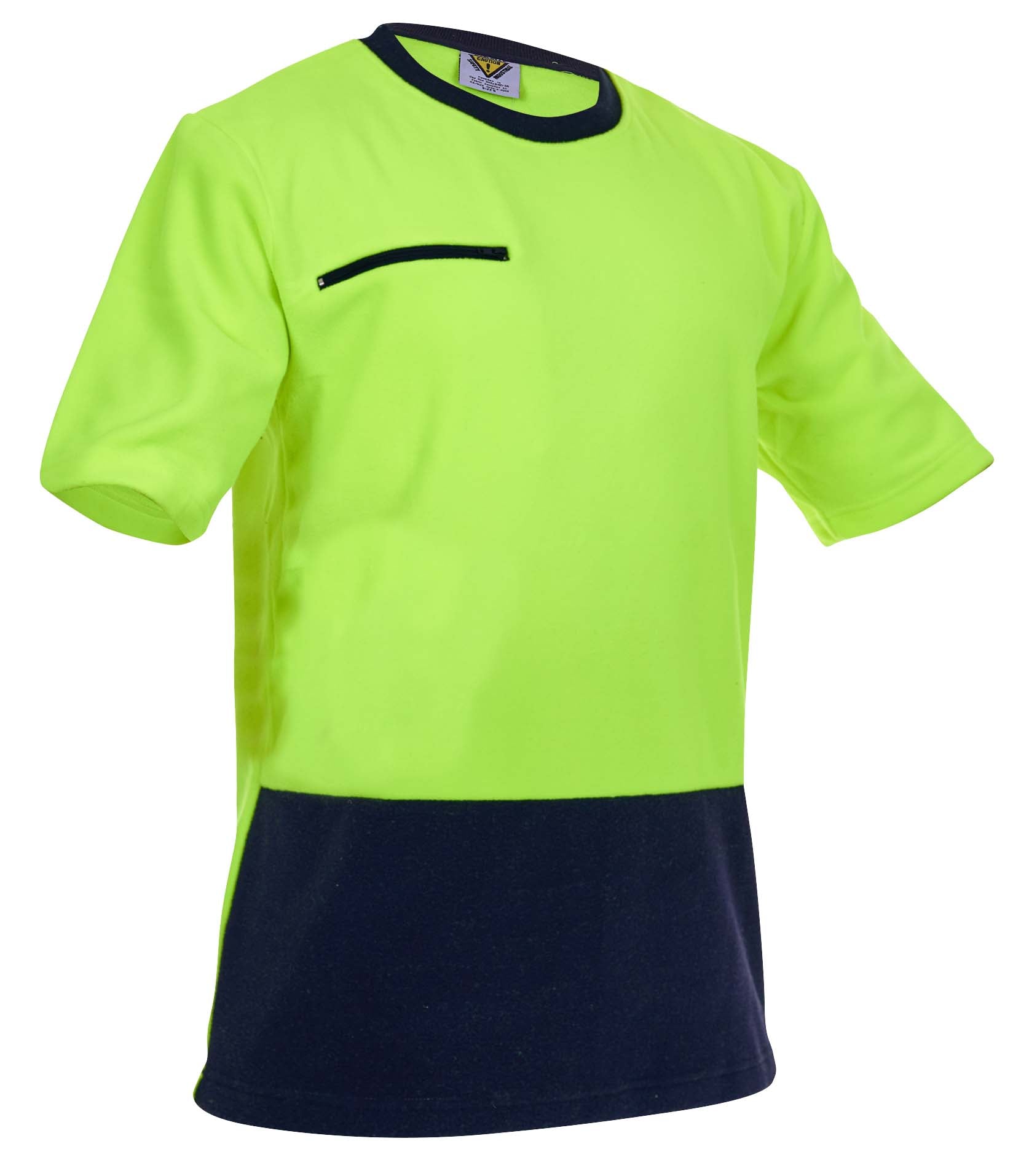 Esko D/O Polar Fleece T-Shirt - 280gm - Fluoro Yellow/Navy