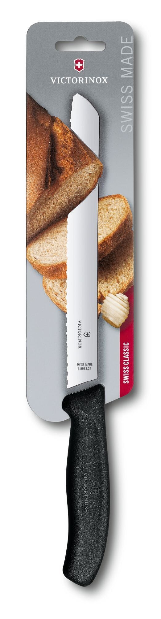 Victorinox Bread Knife, 21cm Black Swiss Classic Blister | Hobeca