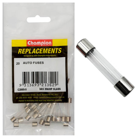Champion 3Ag 20Amp Glass Fuse -20pk | ISL
