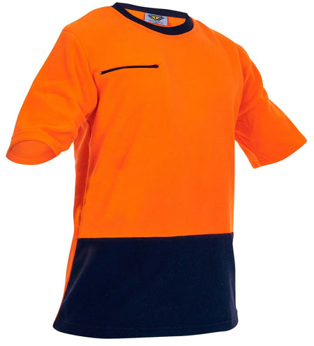 Esko D/O Polar Fleece T-Shirt - 280gm - Fluoro Orange/Navy