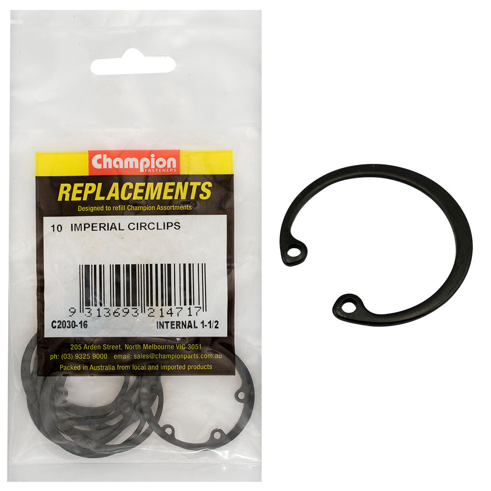 Champion 1-1/2in Imperial internal Circlip -10pk | ISL