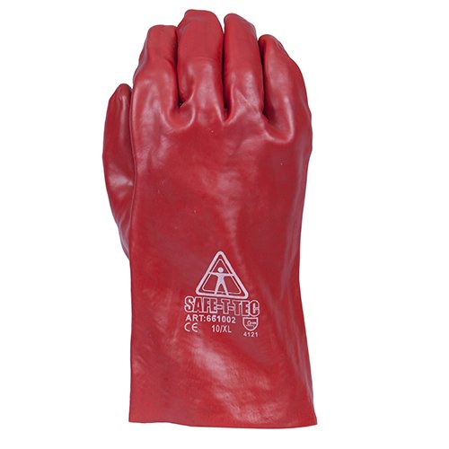 Esko Gloves-Red PVC , Dipped, Interlock-450mm