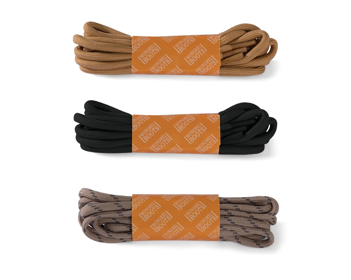 Mongrel Work Boot Laces - Black-Size 120cm | Esko