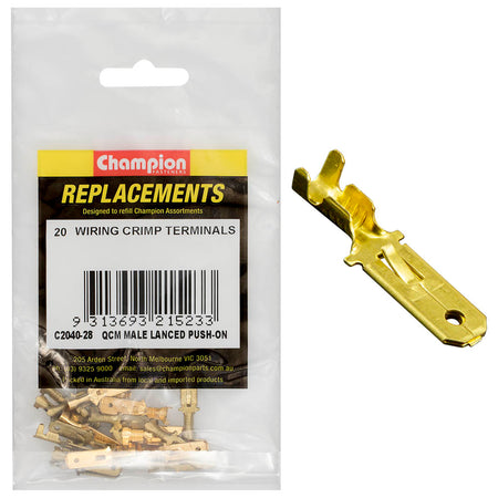 Champion Male Lanced Push-On Terminal -20pk | ISL