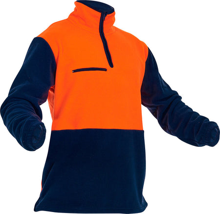Esko D/O Polar Fleece 1/2 Zip Tunic - 380gm - Orange/Navy