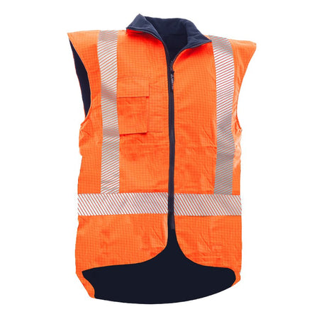 EskoHi-Vis FR Fleece Lined PU Vest, Orange -Size 2XL