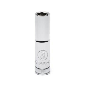 Gearwrench® 1/4 Dr 6Pt Socket Deep Metric 8mm | Accent Tools