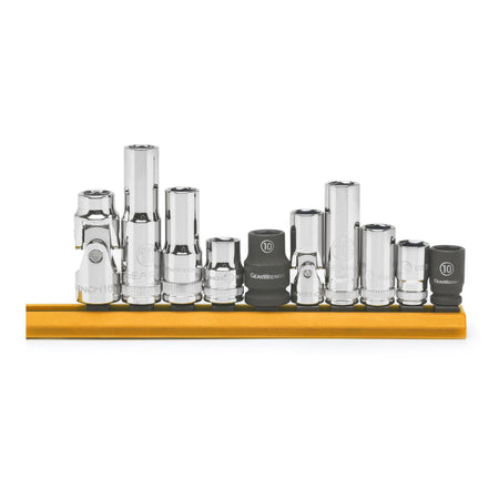 Gearwrench® 10Pc 1/4 & 3/8 in. Drive 10mm 6-Point Socket Set | Accent Tools