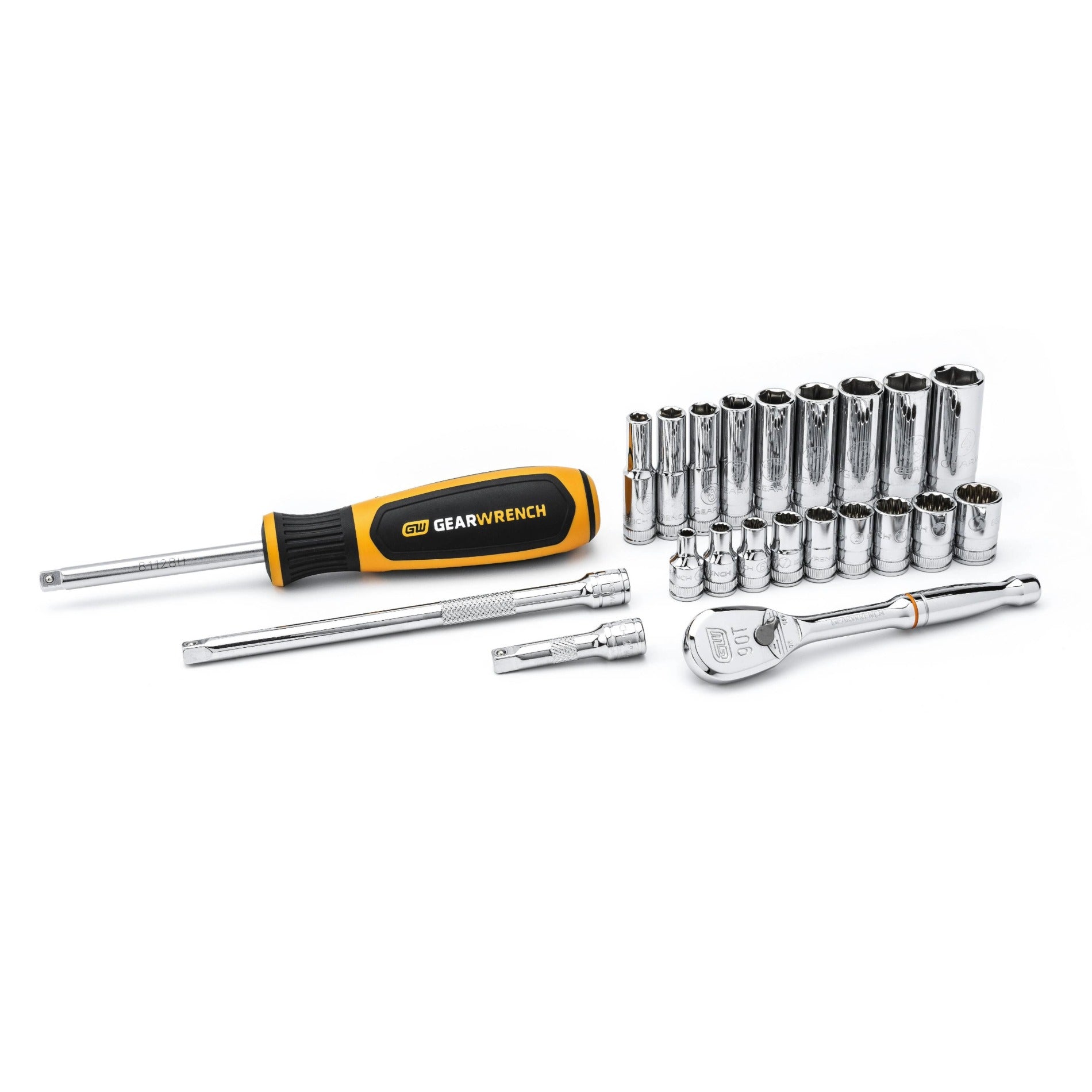 Gearwrench® 22Pc 1/4in. Drive Metric 6- & 12-Point Standard & Deep Mechanics Tool Set | Accent Tools