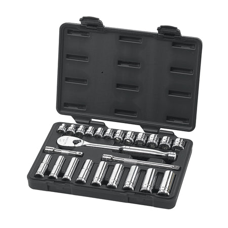 Gearwrench® 24Pc 3/8in. Drive Metric 6- & 12-Point Standard & Deep Socket Set | Accent Tools