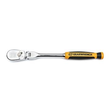 GEARWRENCH 1/4 inch Drive 90 Tooth Dual Material Flex Head Teardrop Ratchet 8