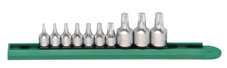 Gearwrench® Socket Set 1/4 & 3/8 Drive Bit Set Torx Stubby Rail 10Pc