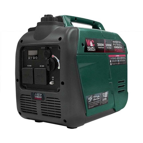 W&C 3,200W Smart Silent Inverter Petrol Generator WC-P3200Si | White International