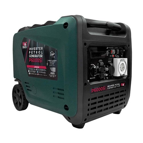 W&C 6,000W Smart Silent Inverter Petrol Generator with E-Start WC-P6000Si | White International