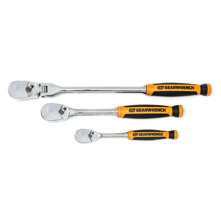 Gearwrench® 3 Pc. 1/4 & 3/8 invite Drive 90 Tooth Dual Material Teardrop Ratchet Set | Accent Tools