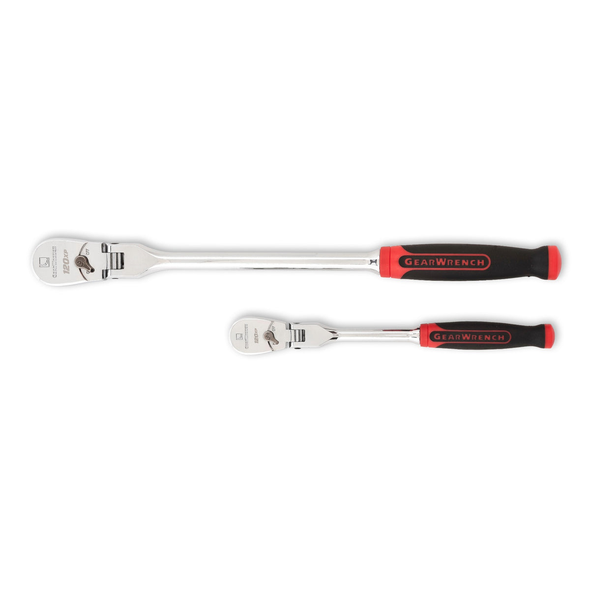 Gearwrench® 1/4 & 3/8 r 120XP Dual Material Flex Head Ratchet Set 2Pc NEW | Accent Tools
