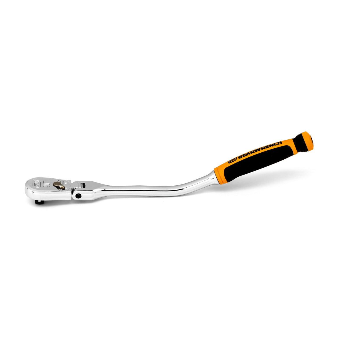 Gearwrench® 3/8in. Drive 90-Tooth Dual Material Offset Flex Head Teardrop Ratchet (12-1/4in.) | Accent Tools