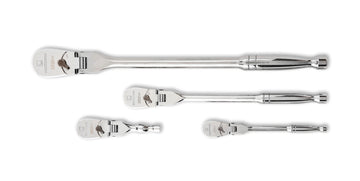 Gearwrench® 4Pc 1/4in. 3/8in. & 1/2in. Drive 120XP Flex Head Teardrop Ratchet Set | Accent Tools