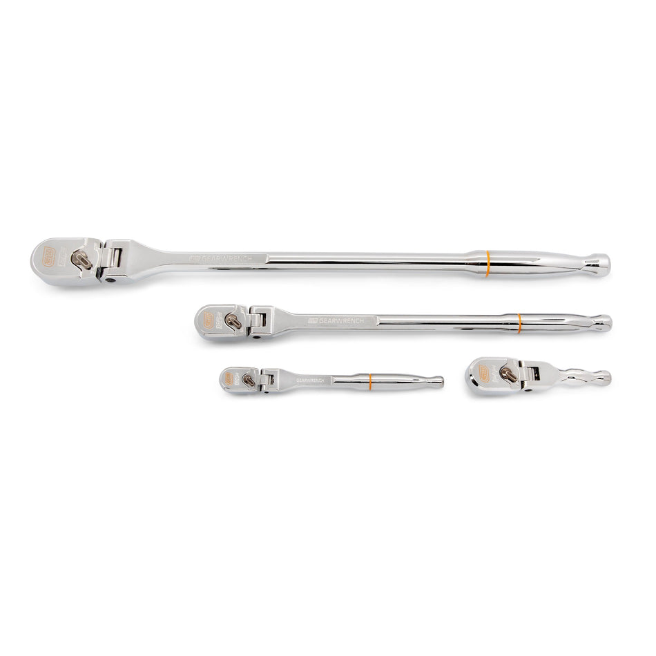 Gearwrench® 4Pc 1/4, 3/8 & 1/2 in. Drive 120XP Flex Head Teardrop Ratchet Set | Accent Tools