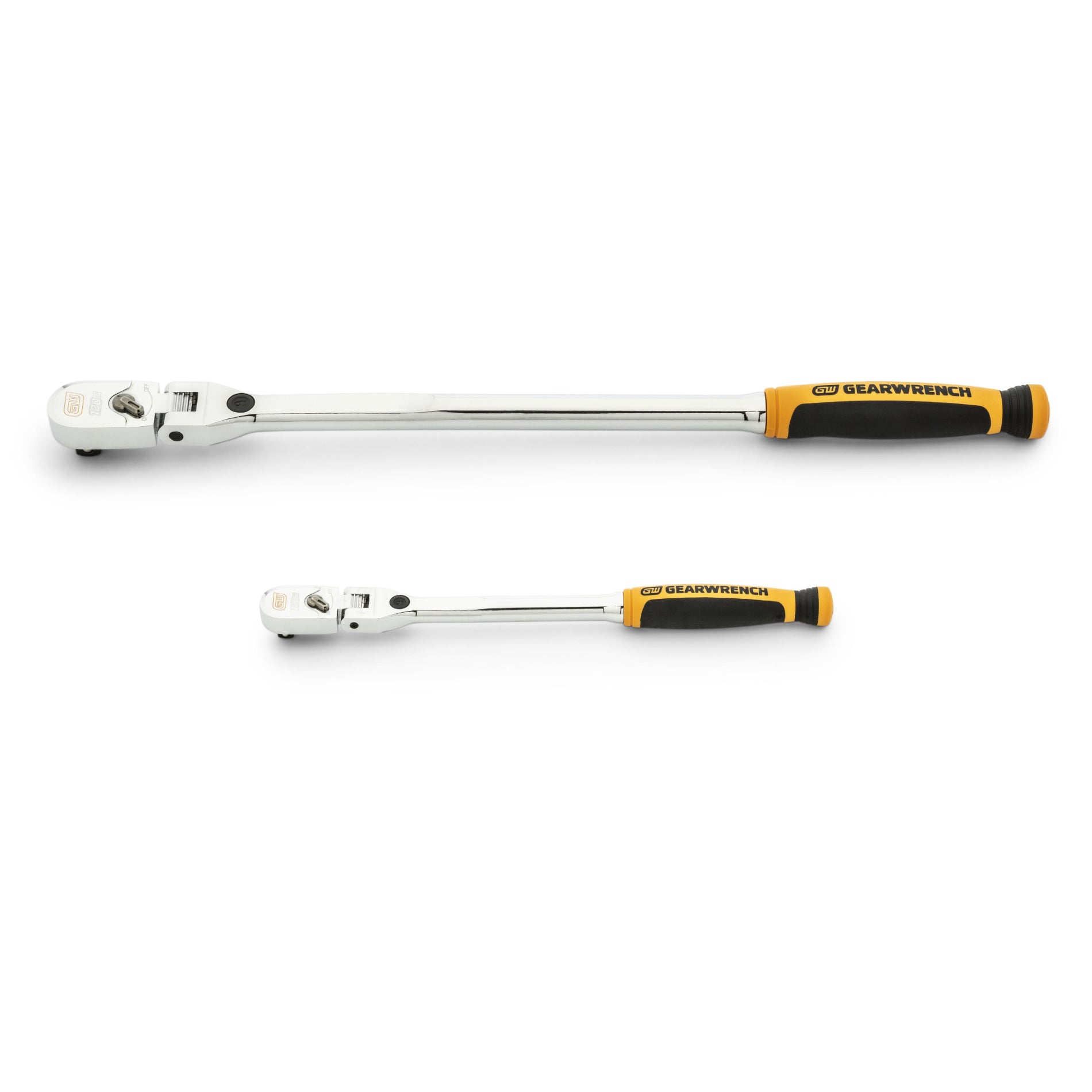 Gearwrench® 2Pc 1/4 & 3/8 in. Drive 120XP Dual Material Handle Locking Flex Head Ratchet Set | Accent Tools