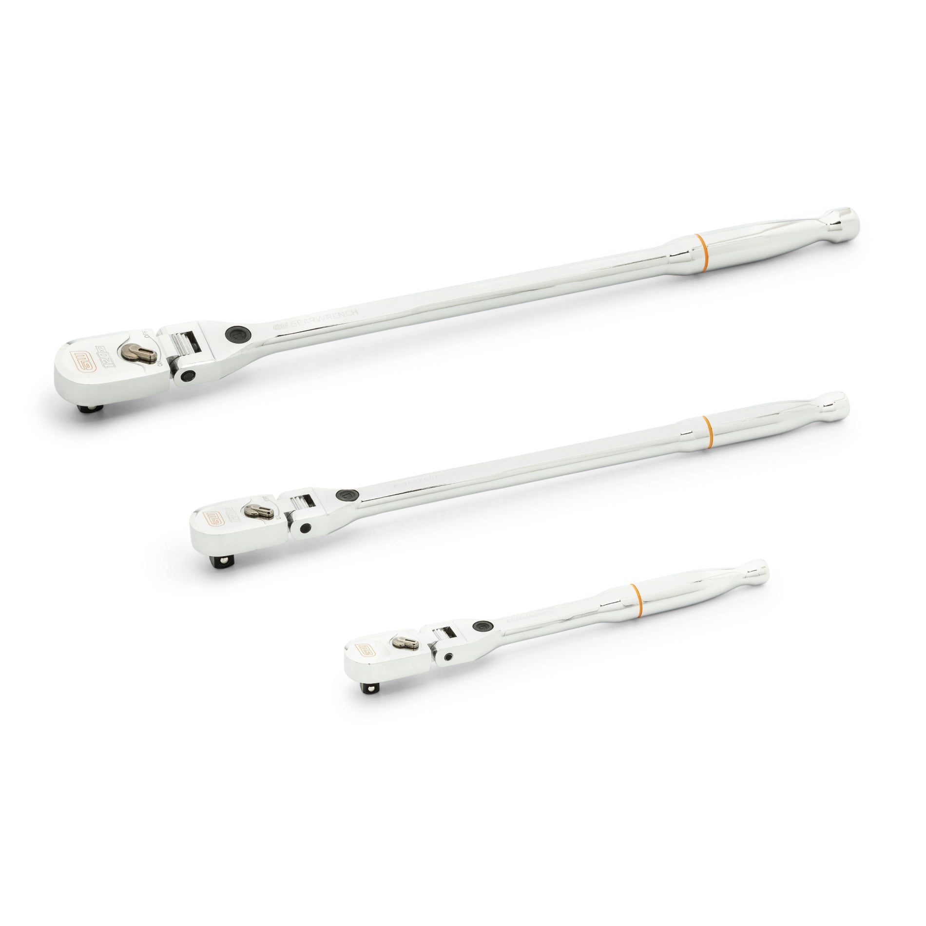 Gearwrench® 3Pc 1/4, 3/8 & 1/2 in. Drive 120XP Locking Flex Head Ratchet Set | Accent Tools
