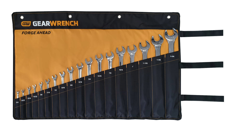 Gearwrench® 18Pc 12 Point Long Pattern SAE Combination Wrench Set - Roll