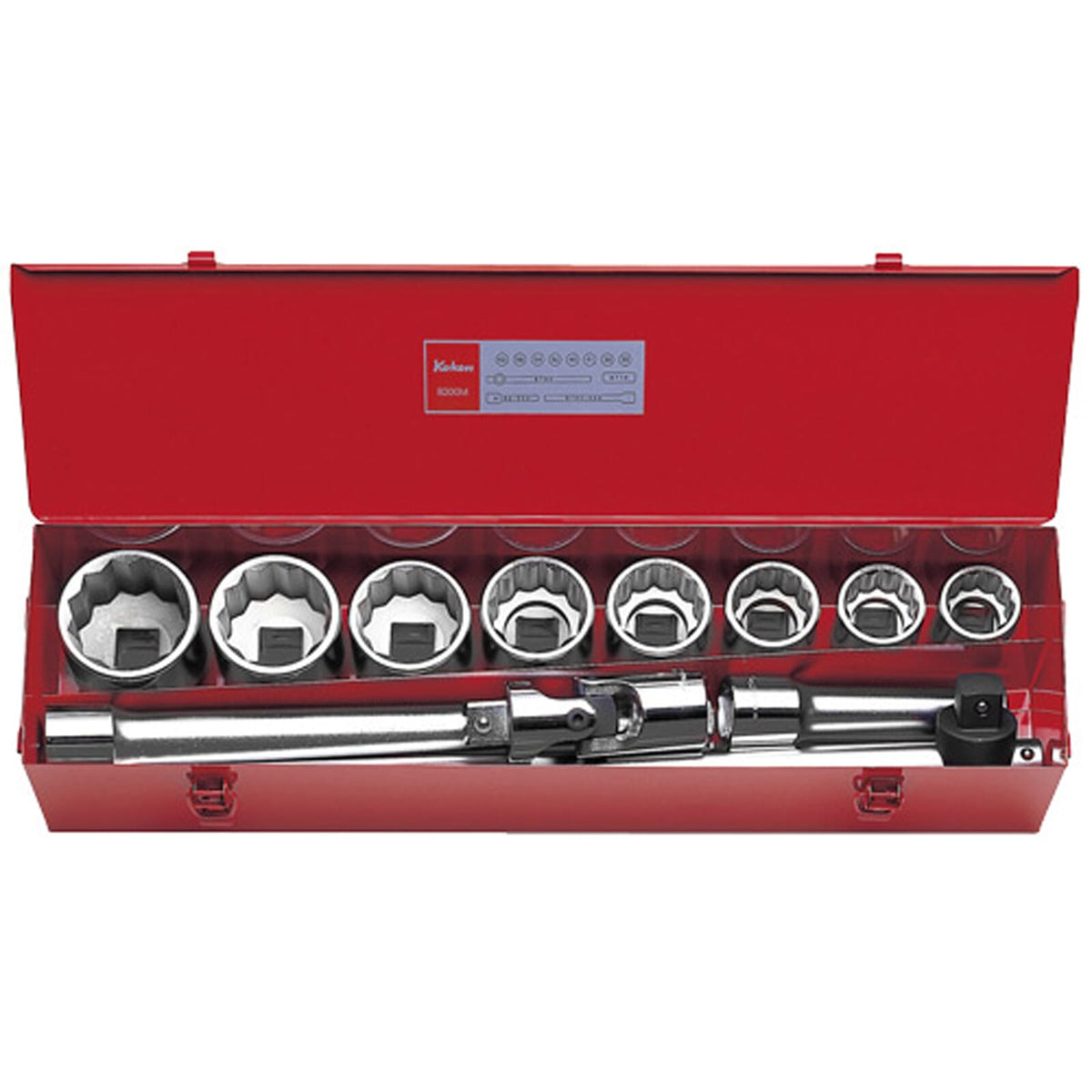 Koken 8200M Socket Set 12pt 12pc 1"Dr 35-63mm | Hobeca
