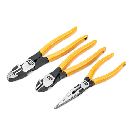 Gearwrench® 3 Piece Pitbull Dipped Handle Electrician's Plier Set | Accent Tools