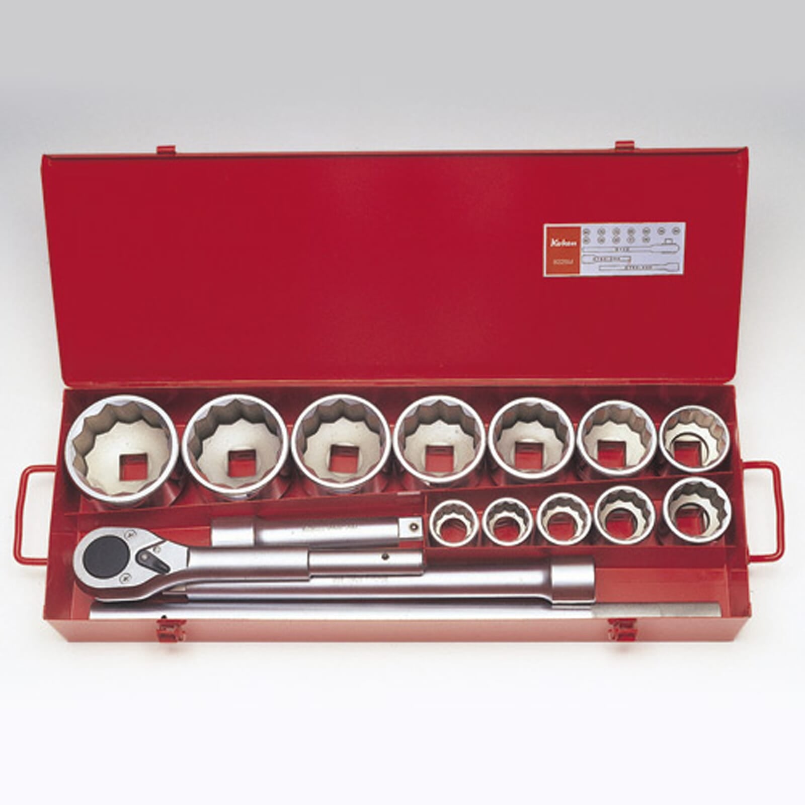 Koken 8225M Socket Set 12pt 15pc 1"Dr 32-80mm | Hobeca