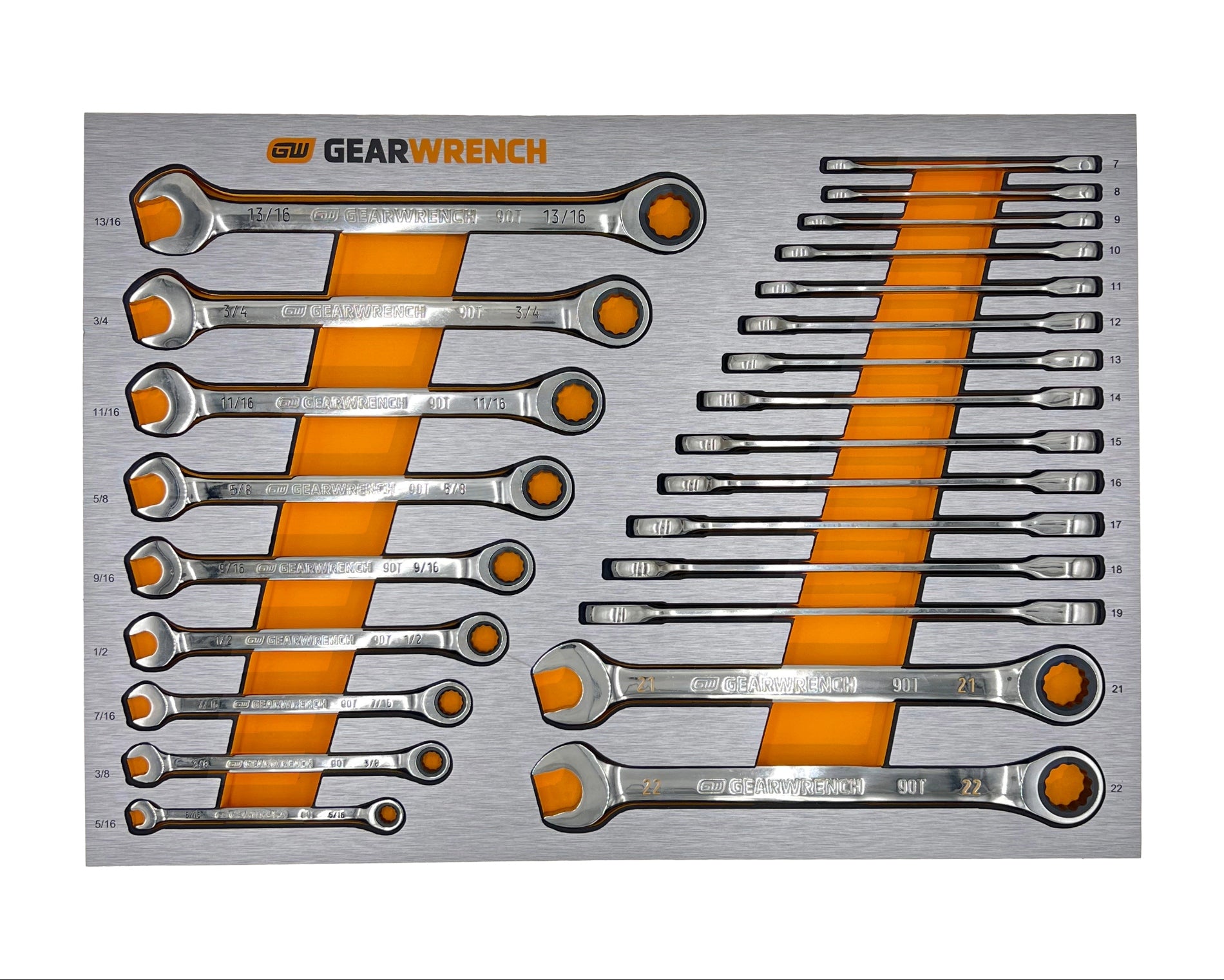 Gearwrench® 24Pc Metric/SAE Ratcheting Wrench Set in EVA Tray | Accent Tools