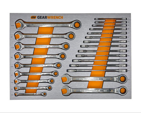 Gearwrench® 24Pc Metric/SAE Ratcheting Wrench Set in EVA Tray | Accent Tools