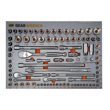 Gearwrench® 90Pc 1/4, 3/8 & 1/2 in. Drive Socket Set in EVA Tray | Accent Tools