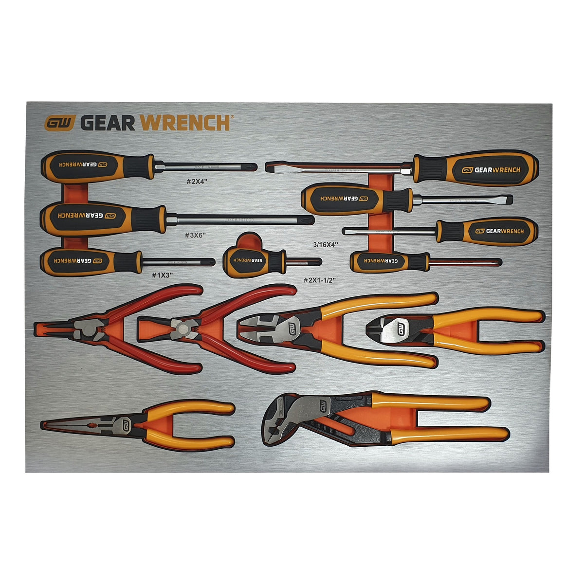 Gearwrench® 14Pc Screwdriver & Plier Set in EVA Tray | Accent Tools