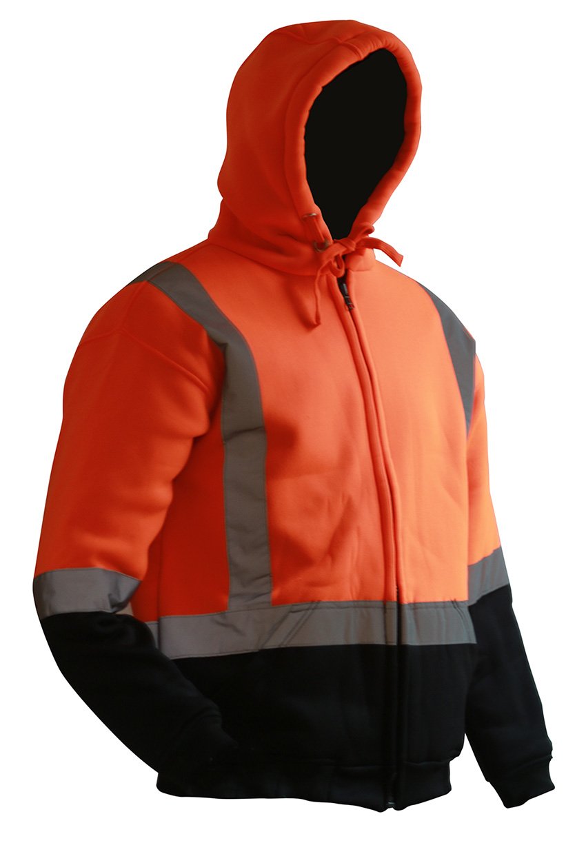 Esko D/N Premium Lined Hoodie - Full Zip - Orange/Black