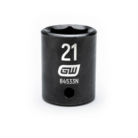 Gearwrench® 21mm 1/2in. Drive 6-Point Metric Standard Impact Socket | Accent Tools