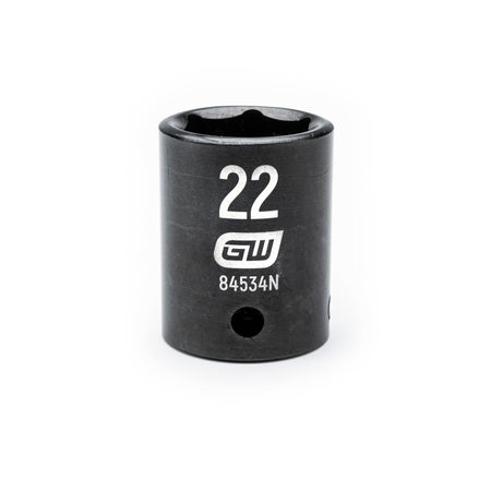 Gearwrench® 22mm 1/2in. Drive 6-Point Metric Standard Impact Socket | Accent Tools