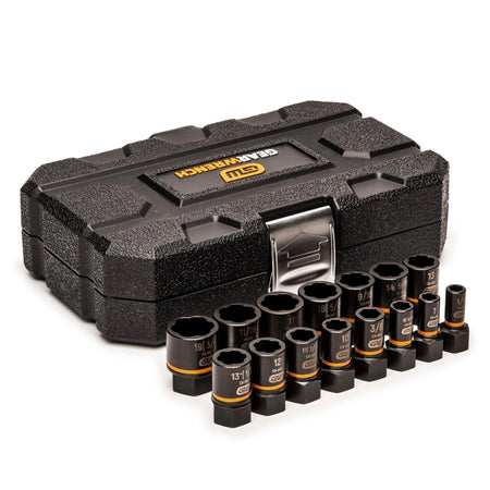 Gearwrench® 15 Pc. 1/4 & 3/8 Drive Bolt Biter Impact Extraction Socket Set | Accent Tools