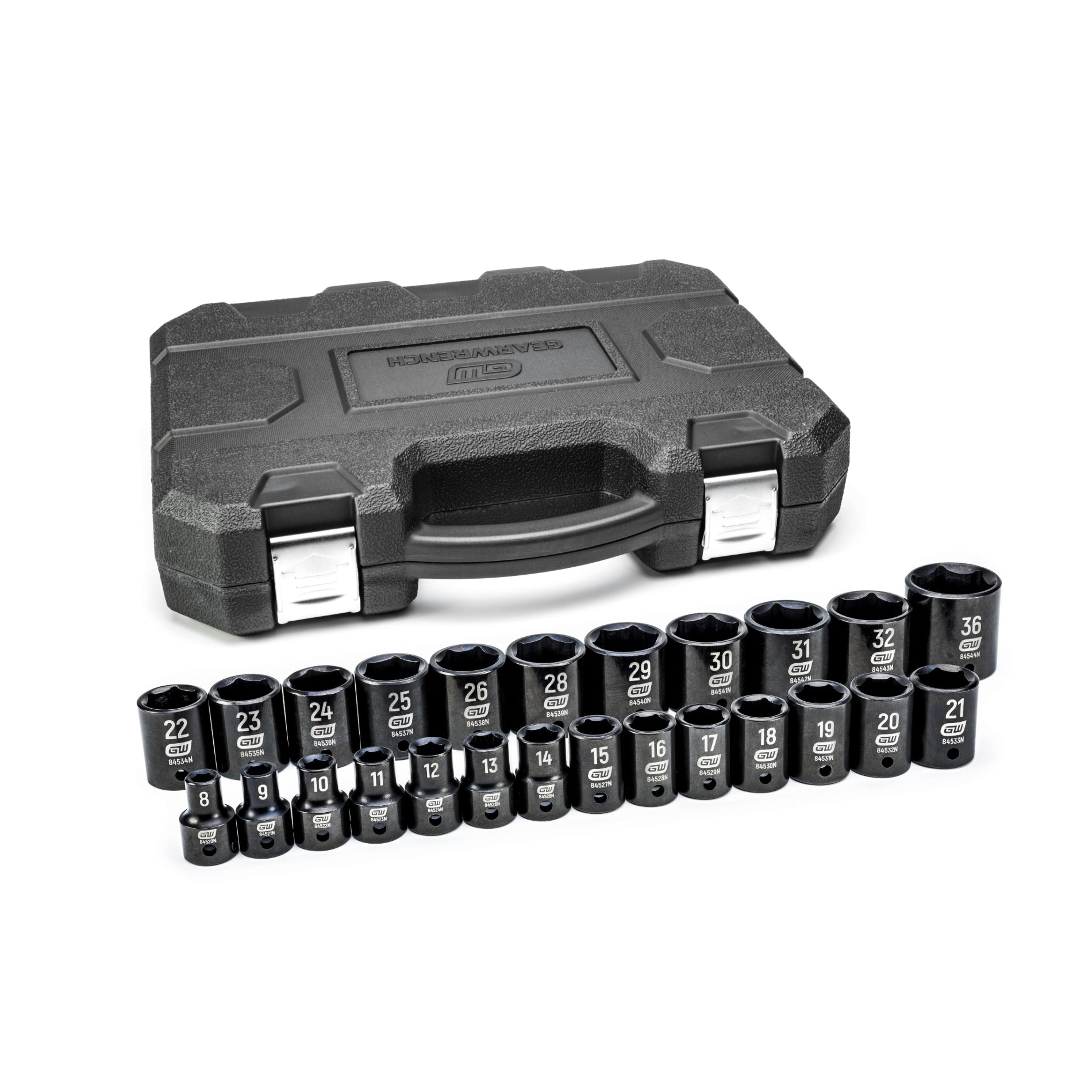 Gearwrench® 25Pc 1/2in. Drive 6 Point Standard Impact Metric Socket Set | Accent Tools