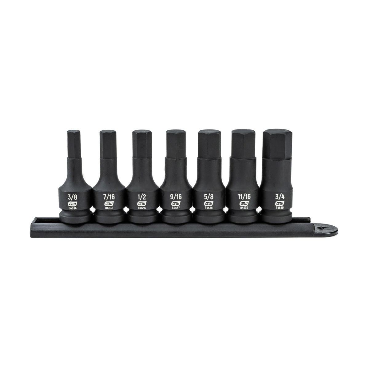 GEARWRENCH 7-piece 1/2 inch drive SAE hex bit impact socket set