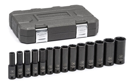 Gearwrench® Socket Set 1/2 Drive Impact Deep 6pt BlowMold Case MET 14Pc | Accent Tools