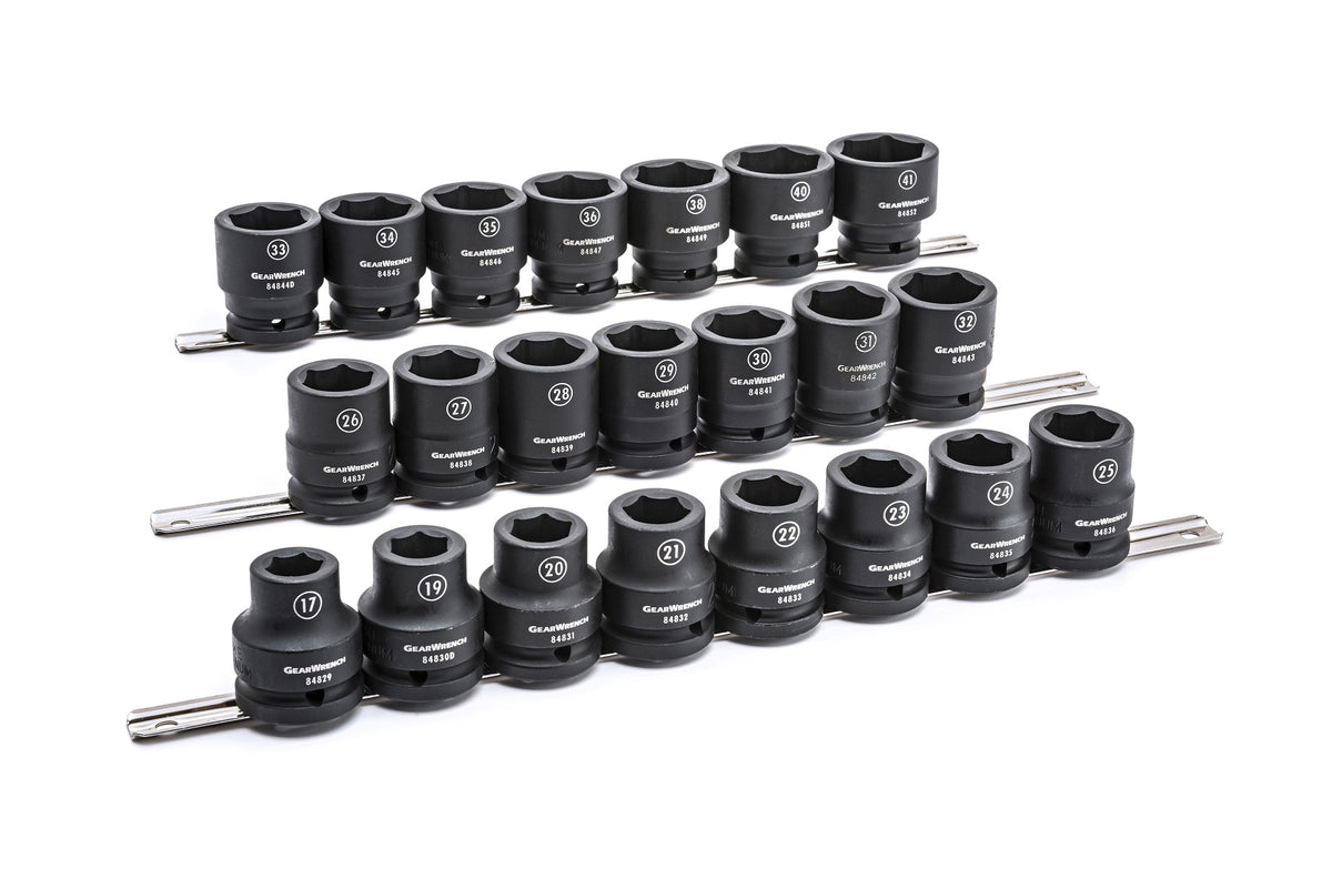 Gearwrench® 22 Pc. 3/4 Drive 6 Point Standard Impact Metric Socket Set | Accent Tools