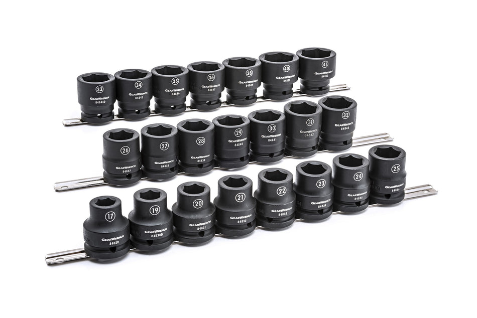 Gearwrench® 22 Pc. 3/4 Drive 6 Point Standard Impact Metric Socket Set | Accent Tools