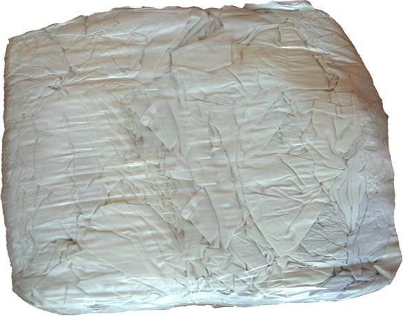 White 100% Cotton T-Shirt Rags - 1kg Bag