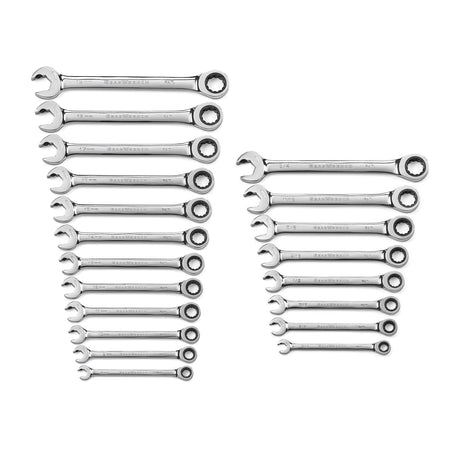 Gearwrench® 12Pc Metric & 8Pc SAE Open End Ratcheting Wrench Set | Accent Tools